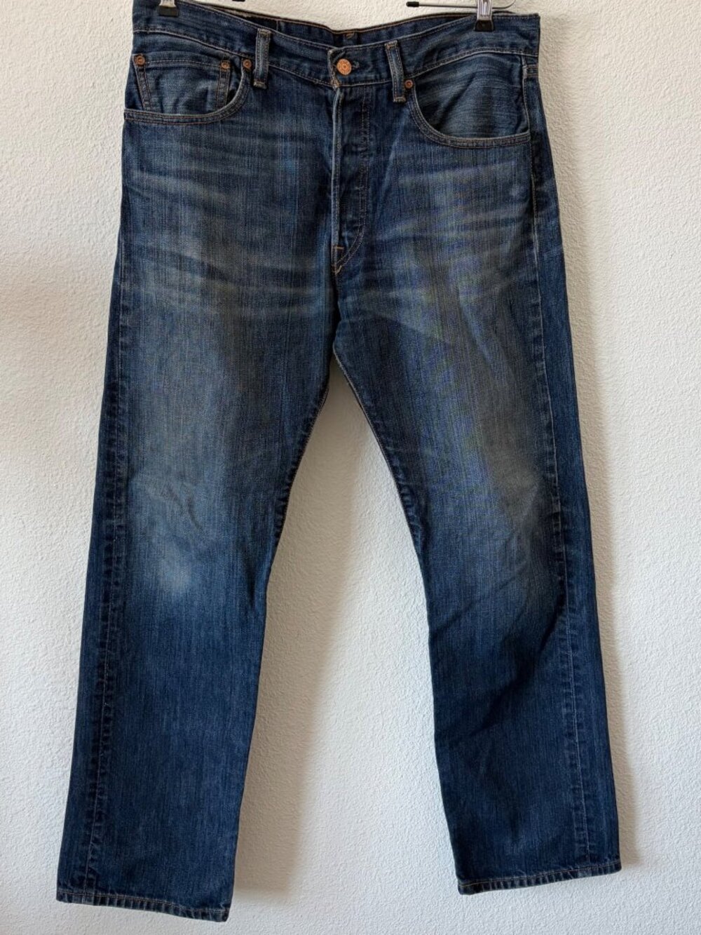 Levi's 501 Jeans W33 L34 Blue Denim Classic Button Fly Dark Wash Classic
